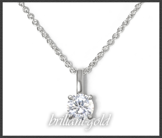 585 Gold Brillant Collier; 0,30ct, + DGI Zertifikat